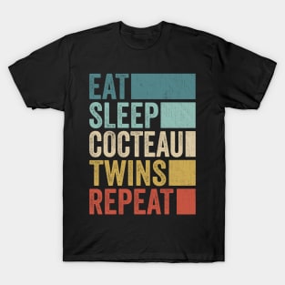 Funny Eat Sleep Cocteau Repeat Retro Vintage T-Shirt